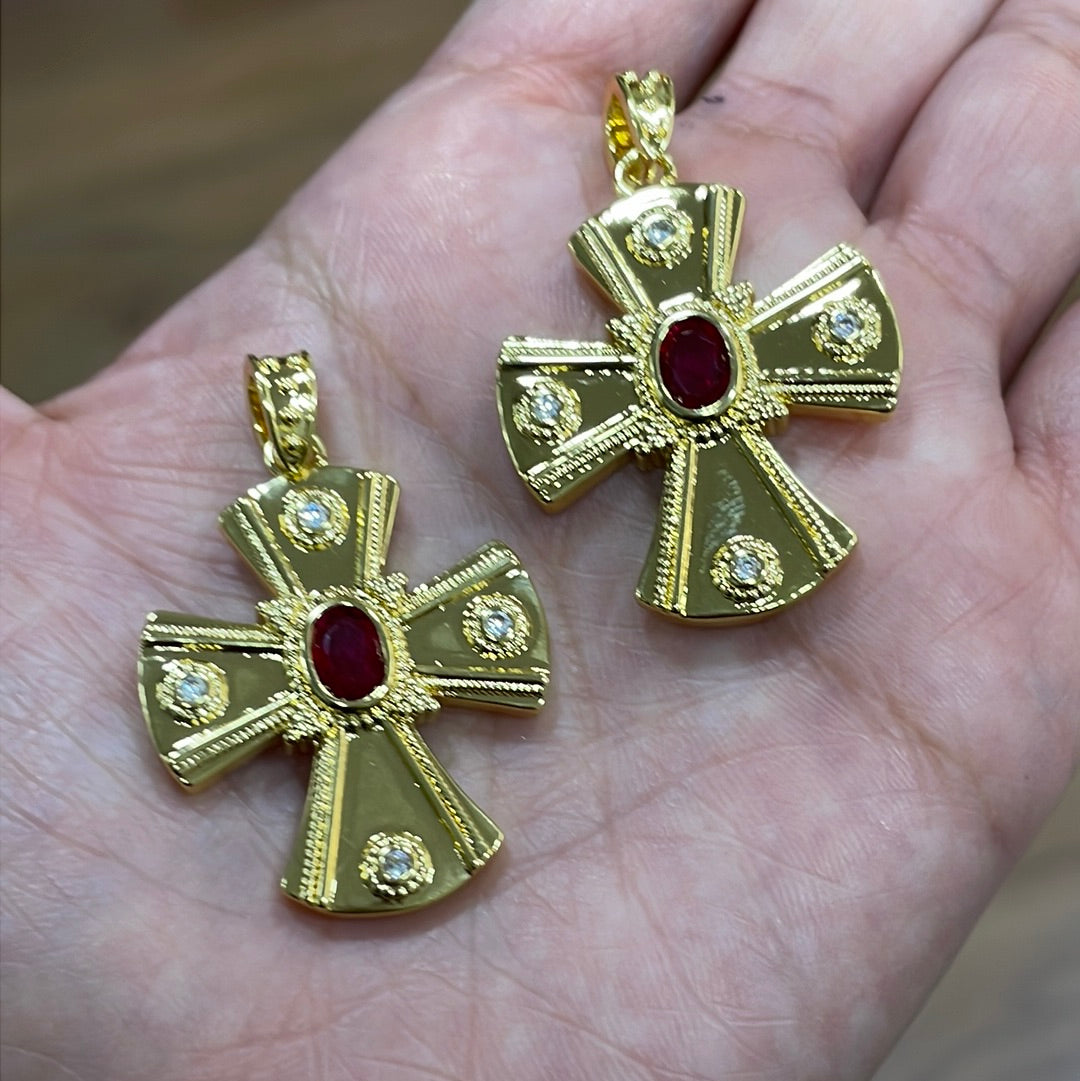 Colored zircon cross