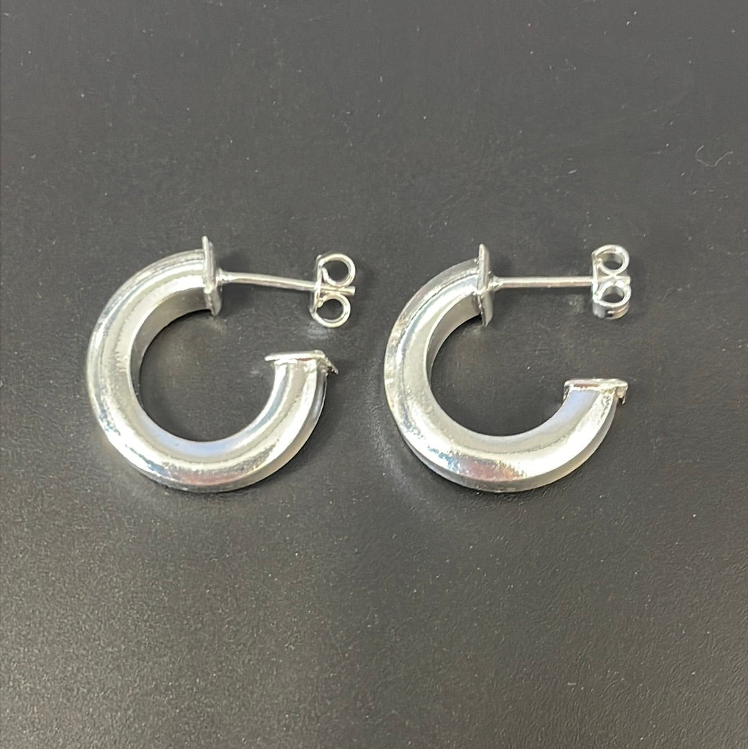 Aros Argollas lisas plateadas