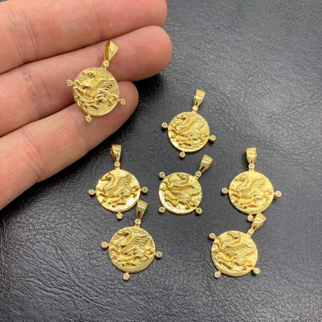 MC138 - PEGASUS MEDAL WITH ZIRCONS