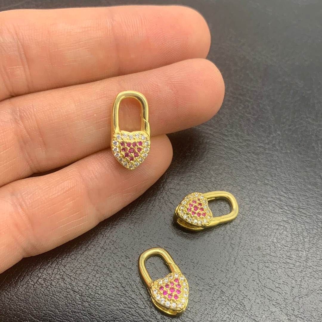 BR41D - BROCHE CORAZON CON CIRCONES DE COLORES