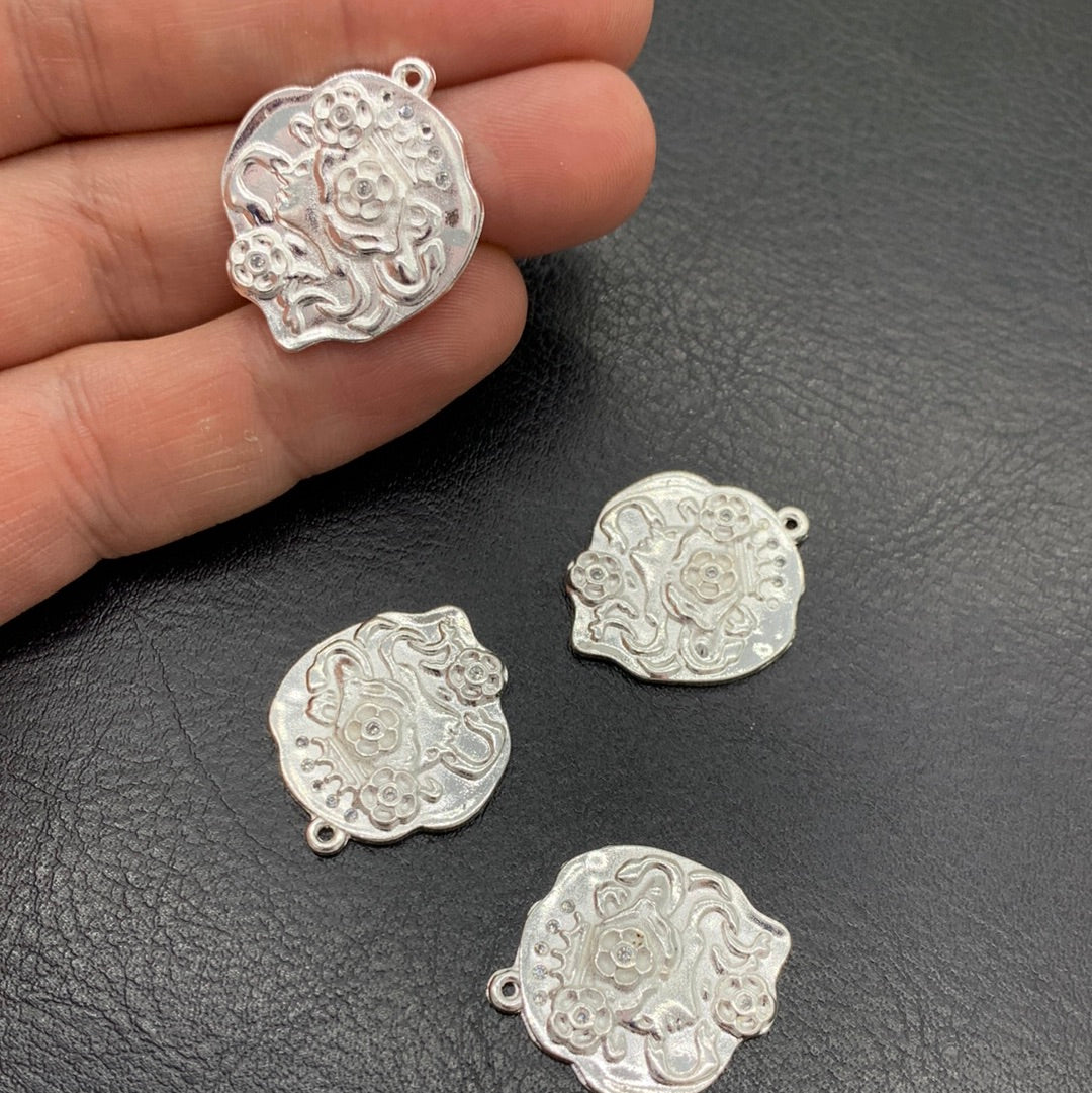 M198P - MEDALLA FLOR CON CIRCONES