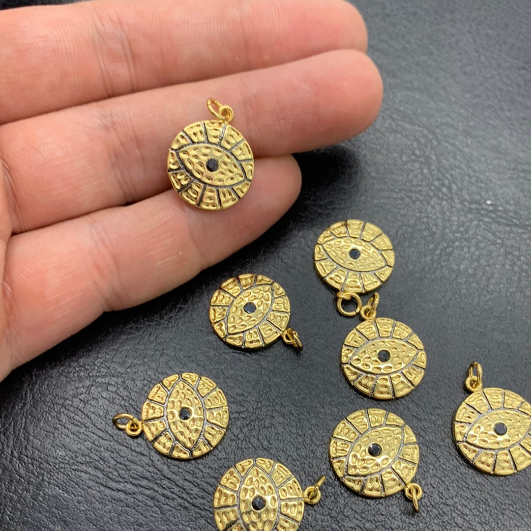 MC15 - MEDALLA OJO TURCO CON CIRCONES NEGROS