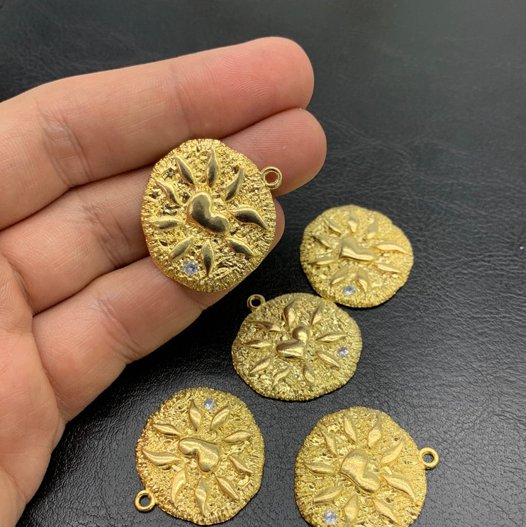 M78D - MAXI MEDALLA CORAZÓN CON CIRCON