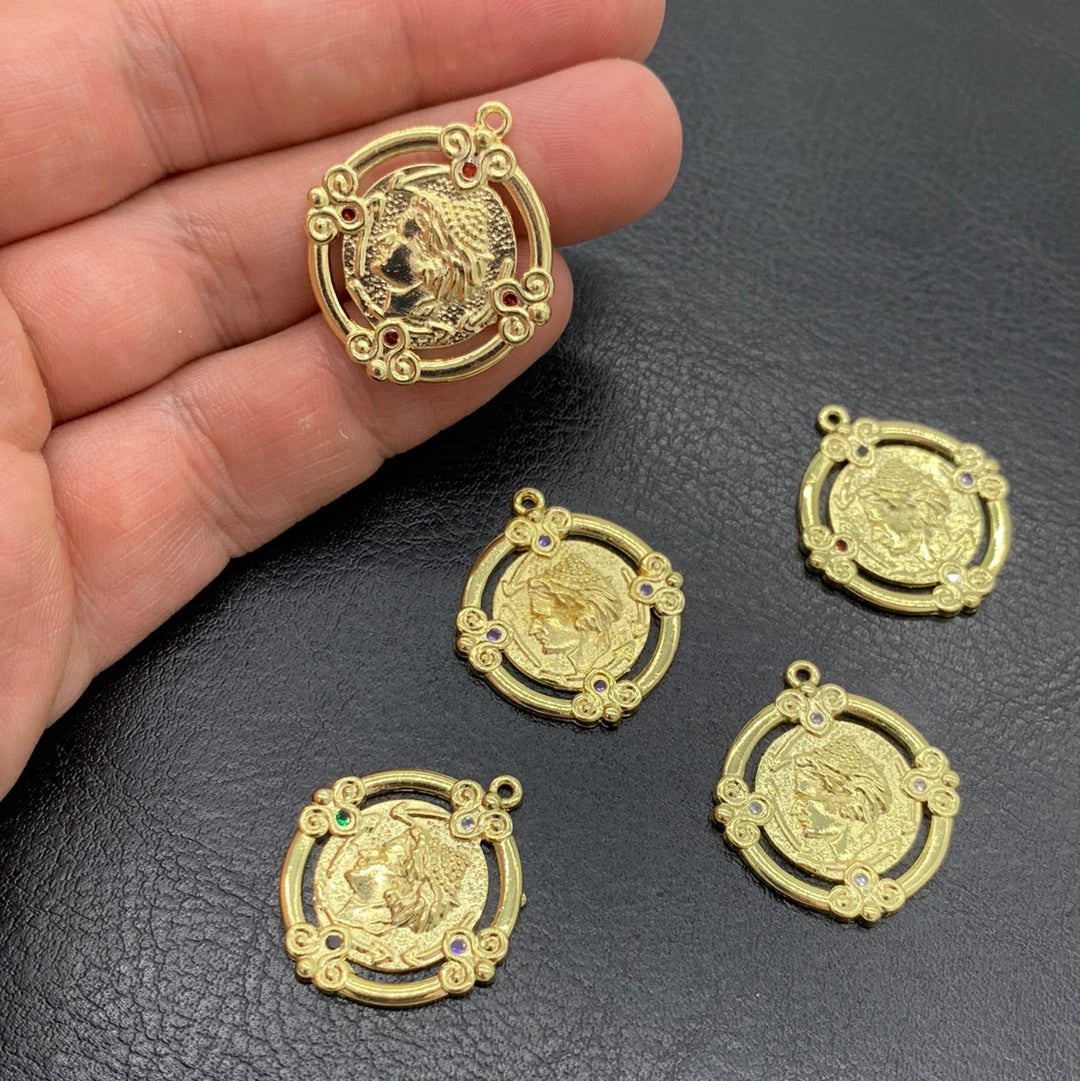 M196D - MEDALLA ROSTRO CON CIRCONES