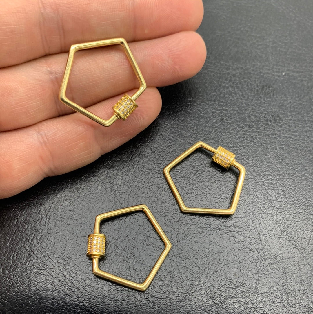 BR77 D - BROCHE PENTAGONO CON CIRCONES