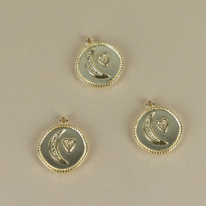 M159P - MEDALLA LUNA Y CORAZON