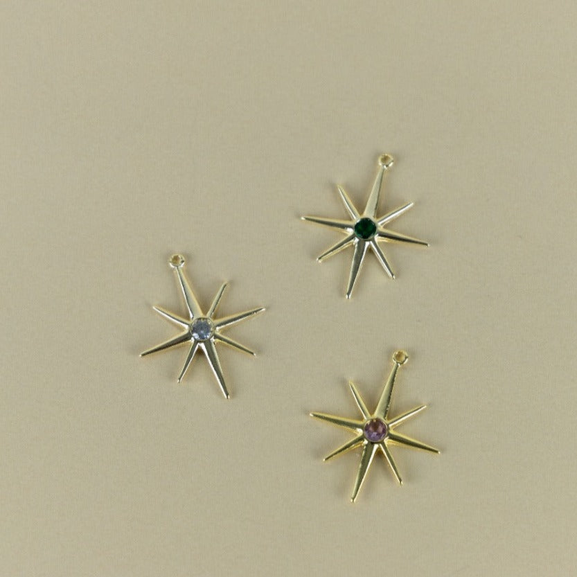 M53P - MAXI STAR MEDAL WITH COLORFUL ZIRCONS