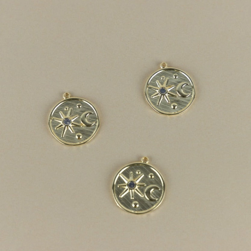 M63P - MAXI MOON AND STAR MEDAL WITH ZIRCONS