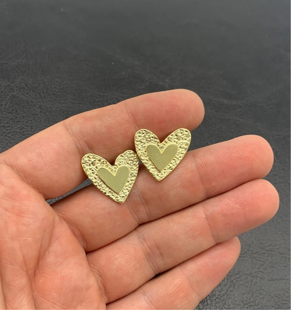 Aros Corazon Dorados