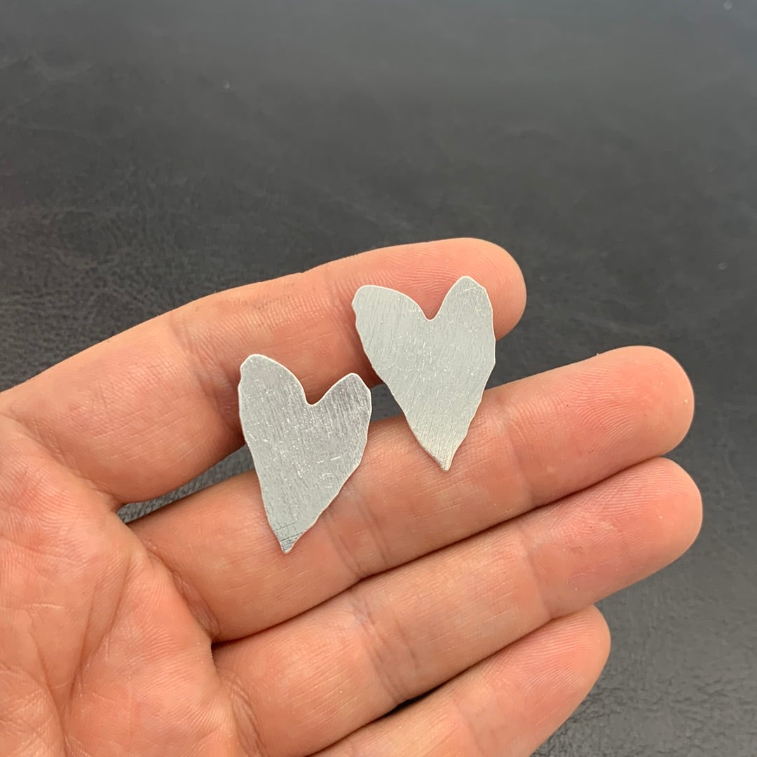 Aros Corazon Plateados