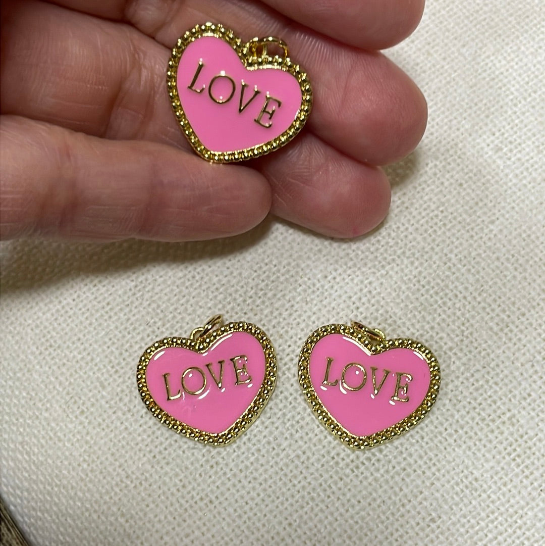 Corazón love rosa