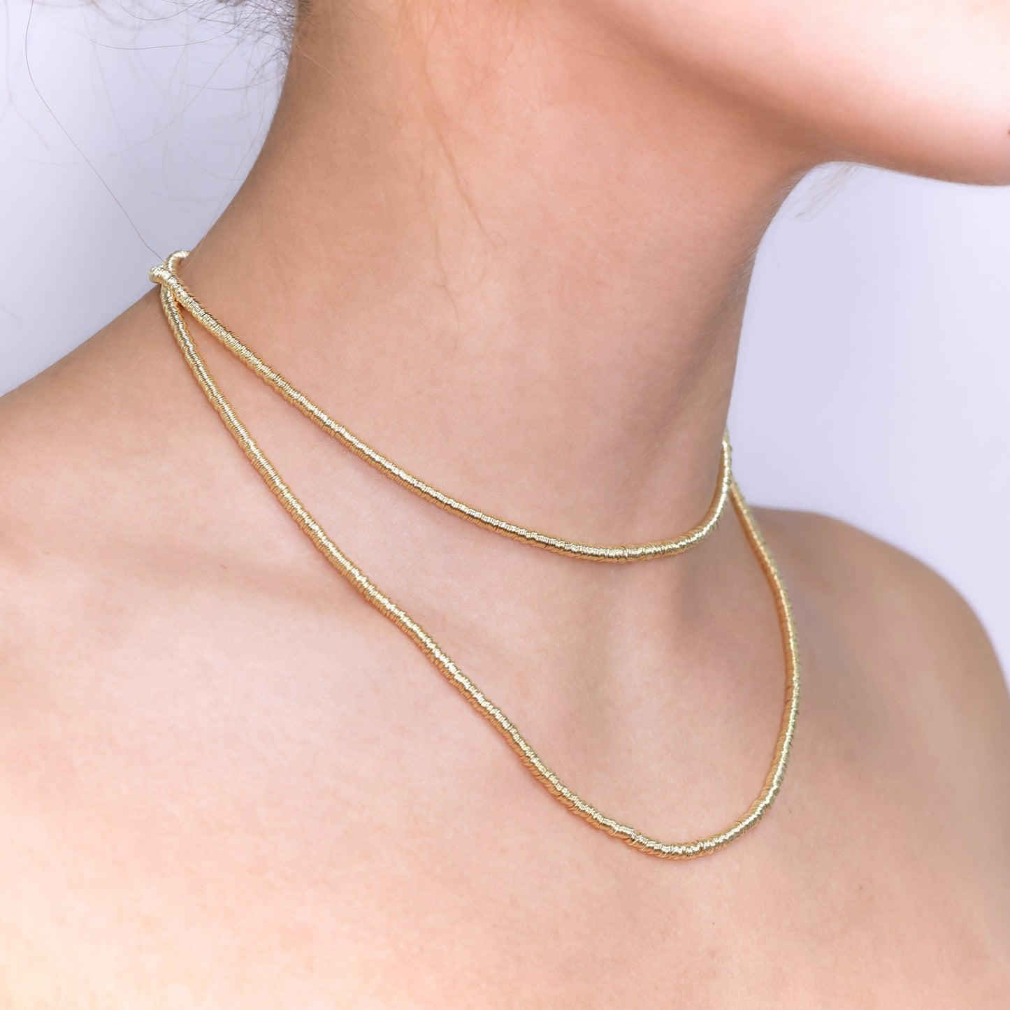 CAMO06 COLLAR MOSTACILLAS ARGOLLAS 80 CM DORADO