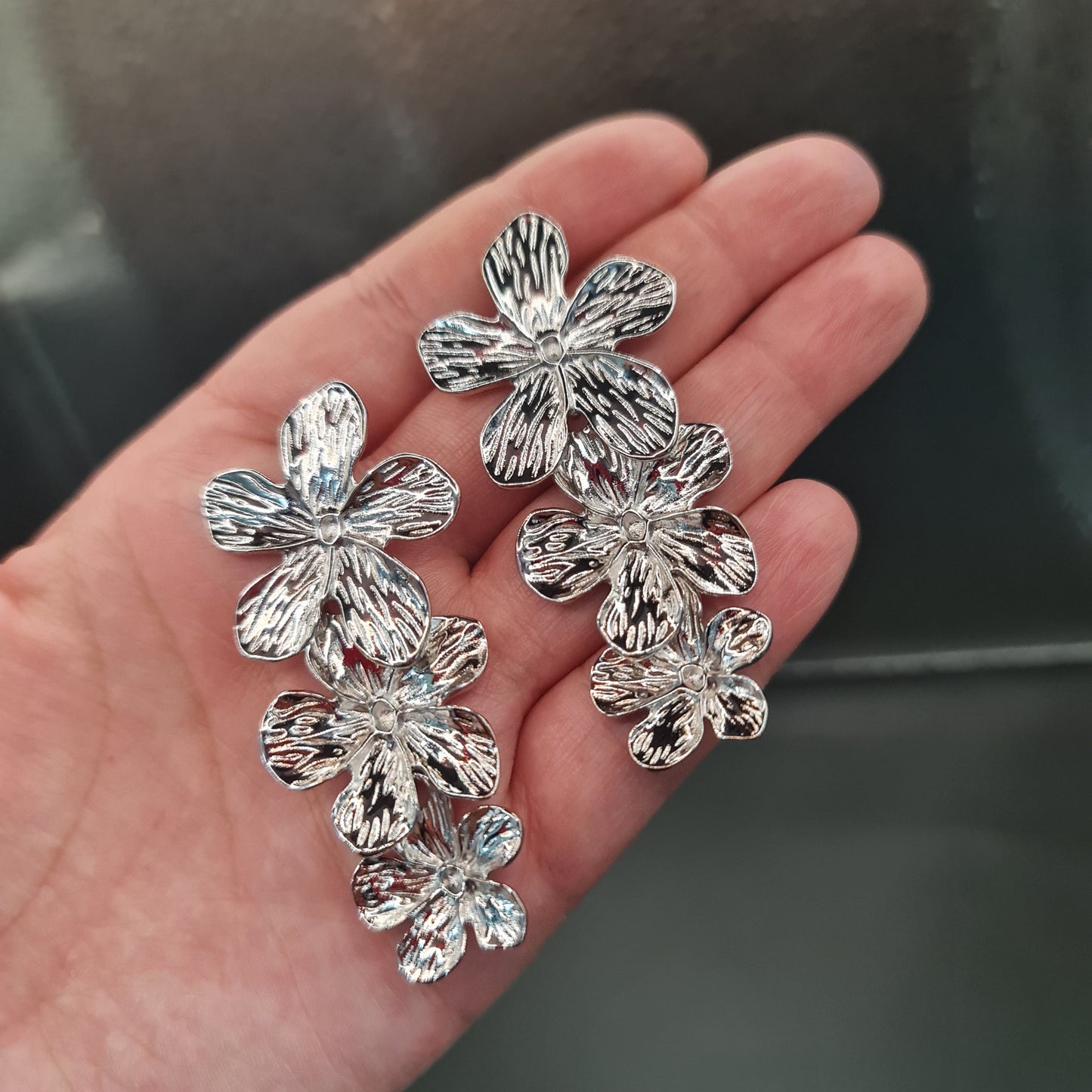 Aros Flor Brinco Triple