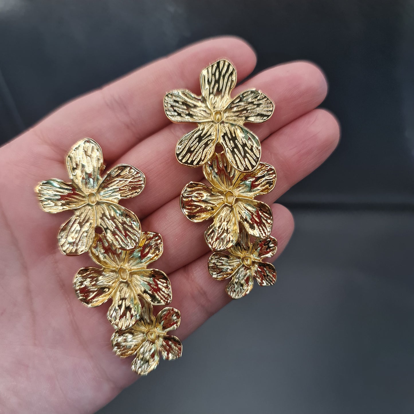 Aros Flor Brinco Triple