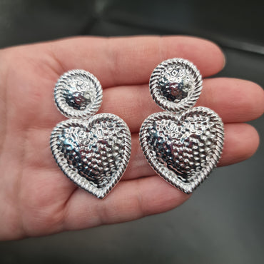 Aros Corazón Martillado Maxi