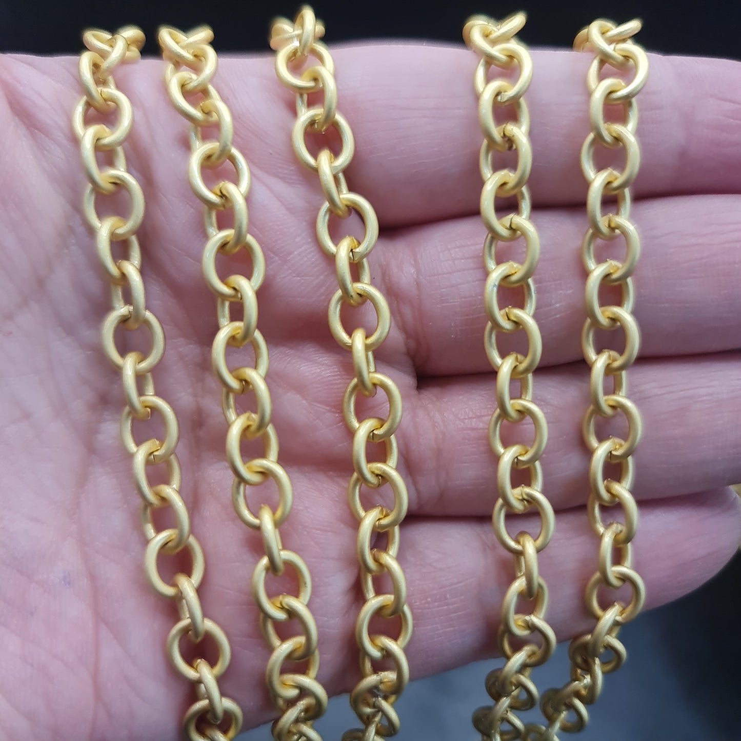 Cadena Dorado Matte - Eslabón Circular M08