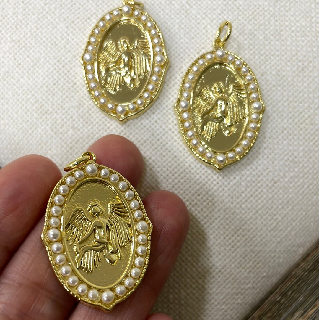 Pearl angel medal