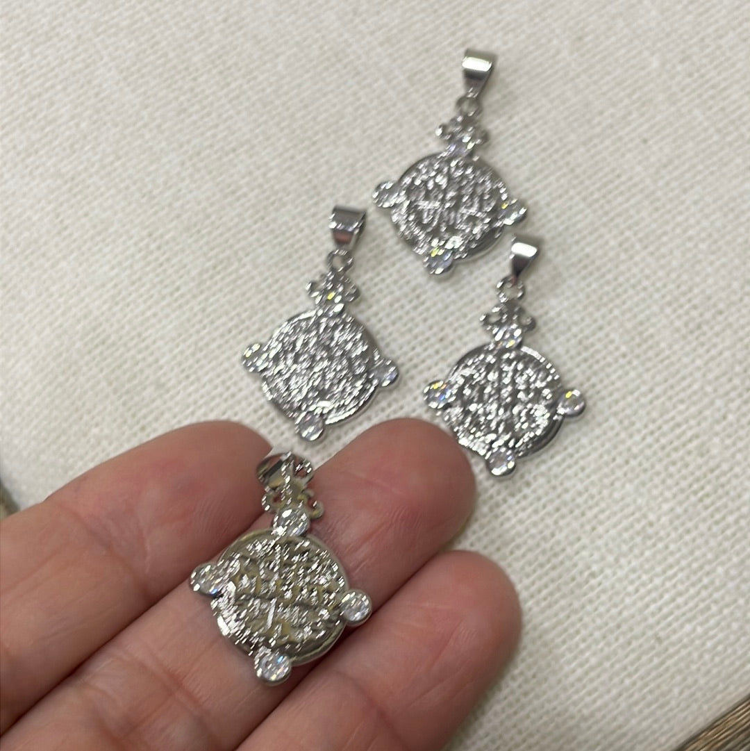 Religioso circón plateado