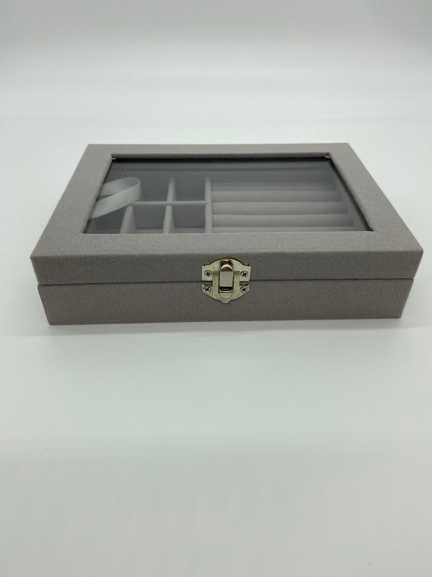 JOYERO EXHIBIDOR CON TAPA DE VIDRIO