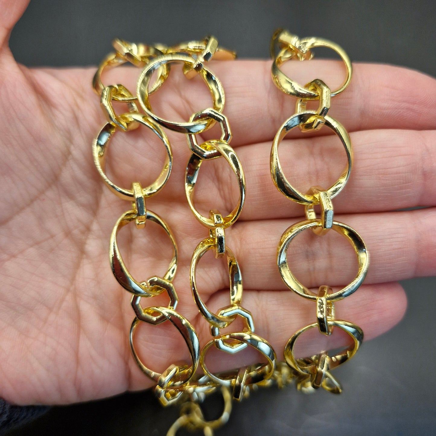 Cadena Dorada Eslabon Extra Grande