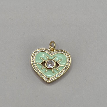 Colgante corazon ojo circon