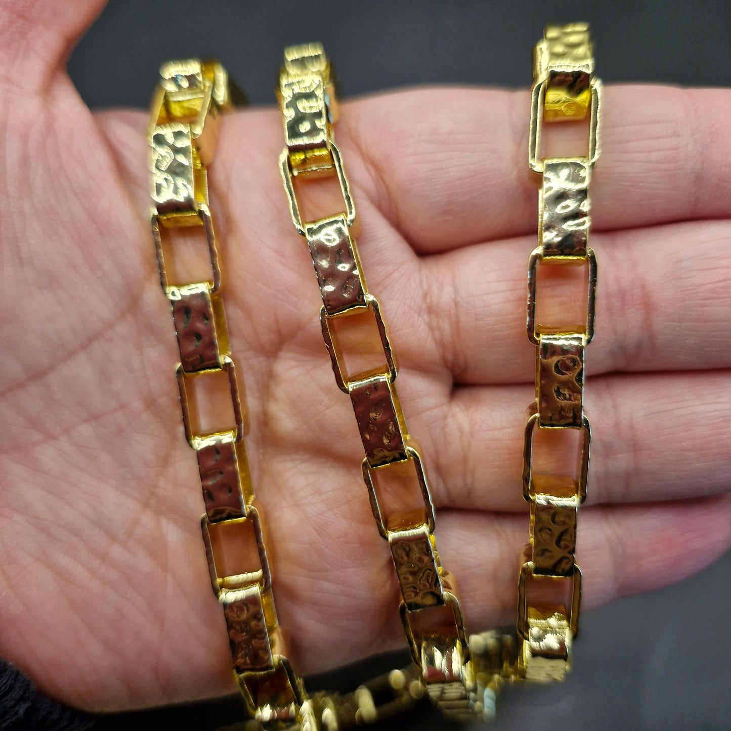 Cadena Dorada Eslabon Rectangular gruesa