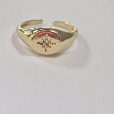 Anillo dorado circon