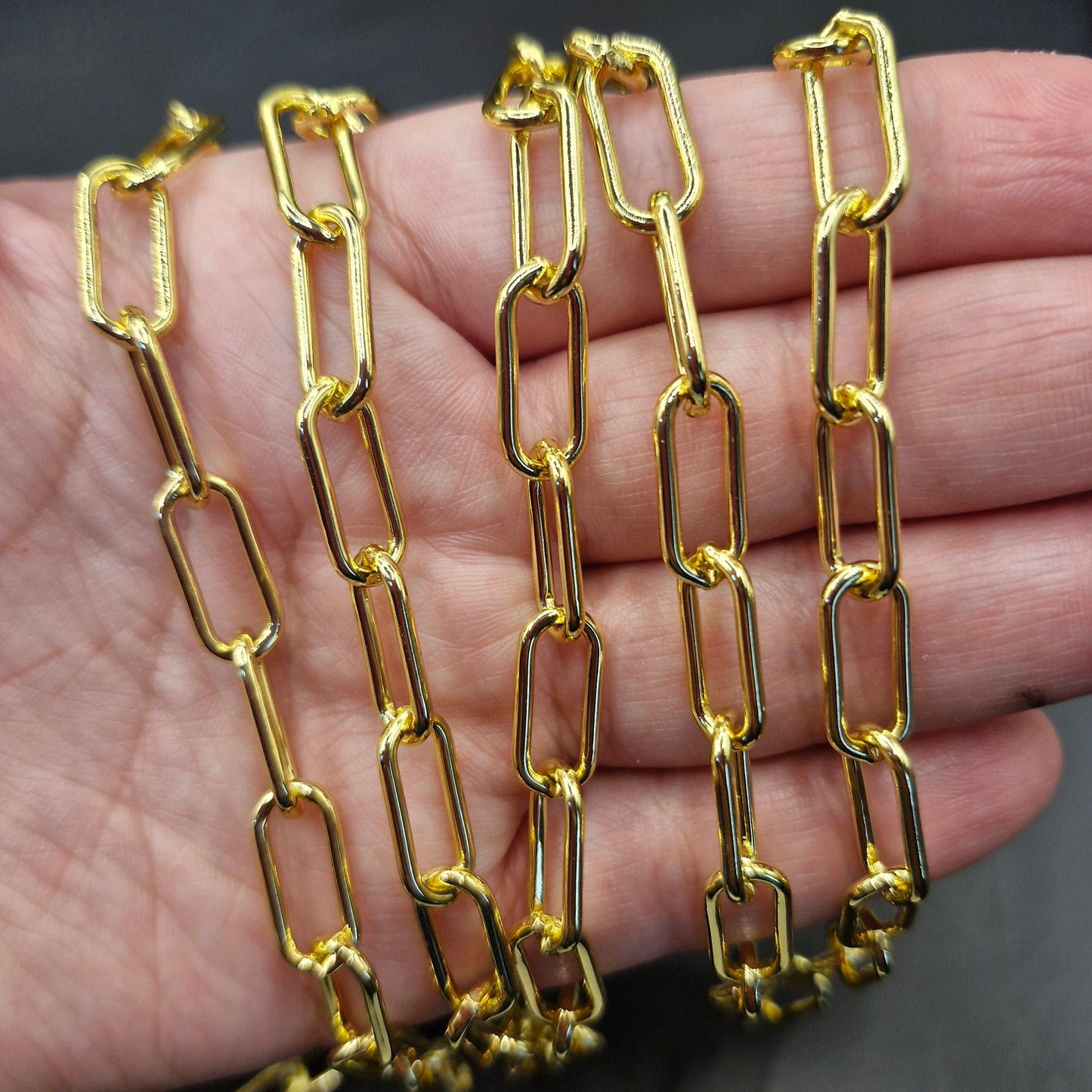 Cadena dorada Eslabon Ovalado Liso