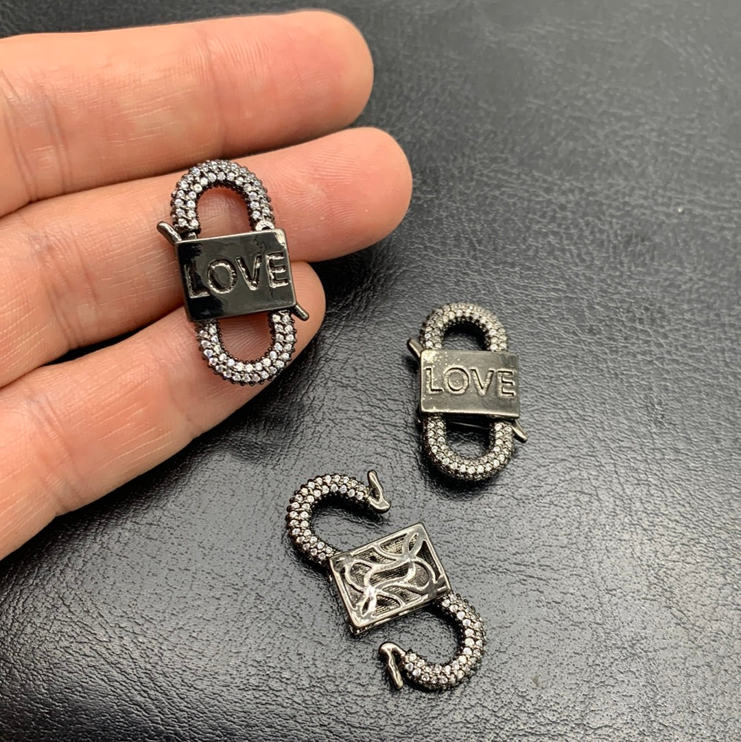 BR83G - BROCHE CANDADO LOVE CON CIRCONES