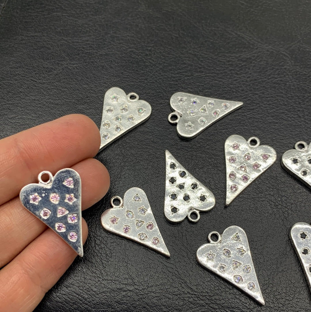 MCO84P - COLGANTE CORAZÓN CON CIRCONES