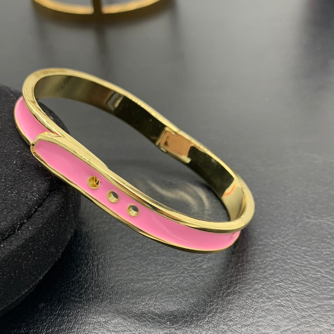 ESCD28 - ESCLAVA ESMALTADA ROSA