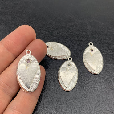 MCO74P - MAXI MEDALLA CORAZÓN CON CIRCONES