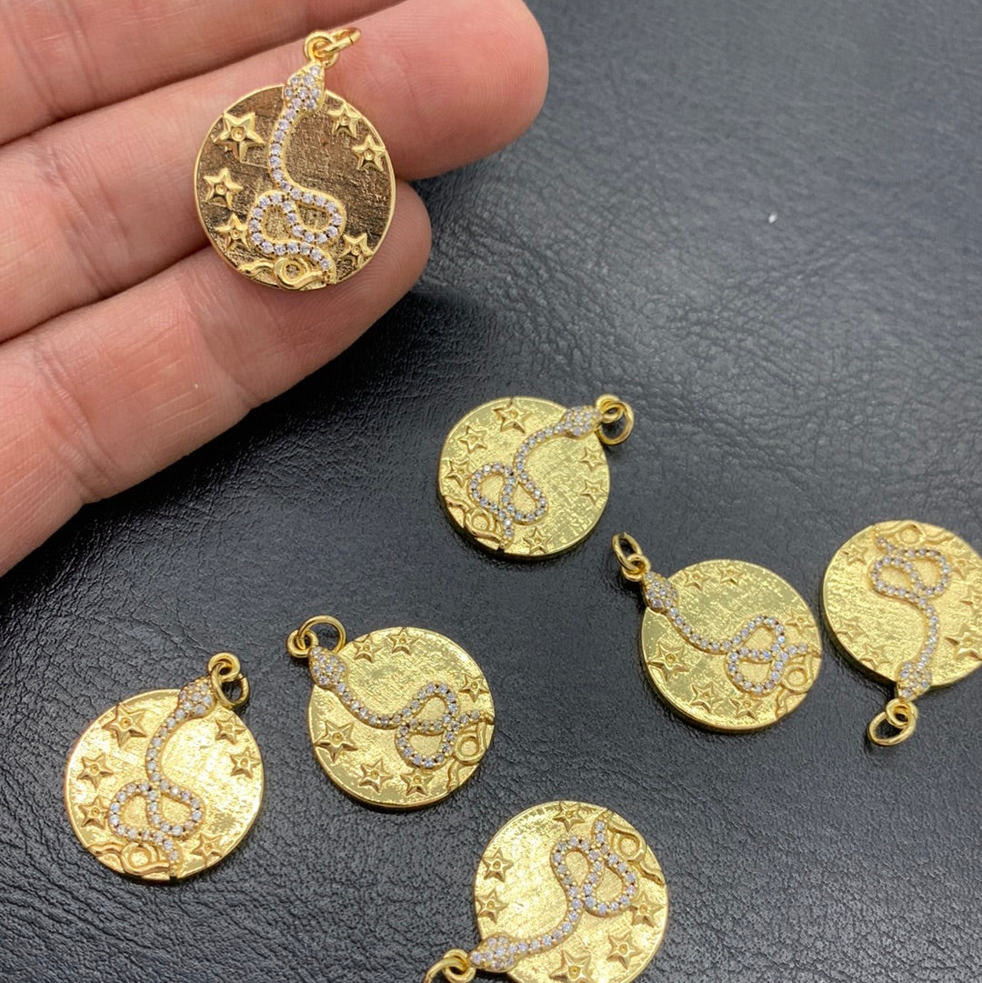 MC130 - SNAKE MEDAL WITH ZIRCONS