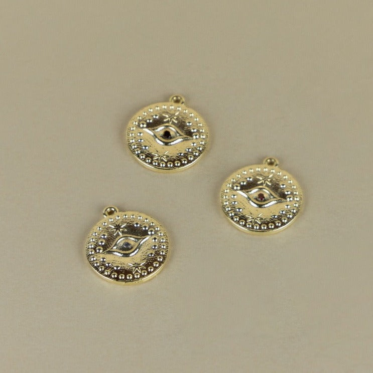 M100P - MEDALLA OJO TURCO CON CIRCONES DE COLORES