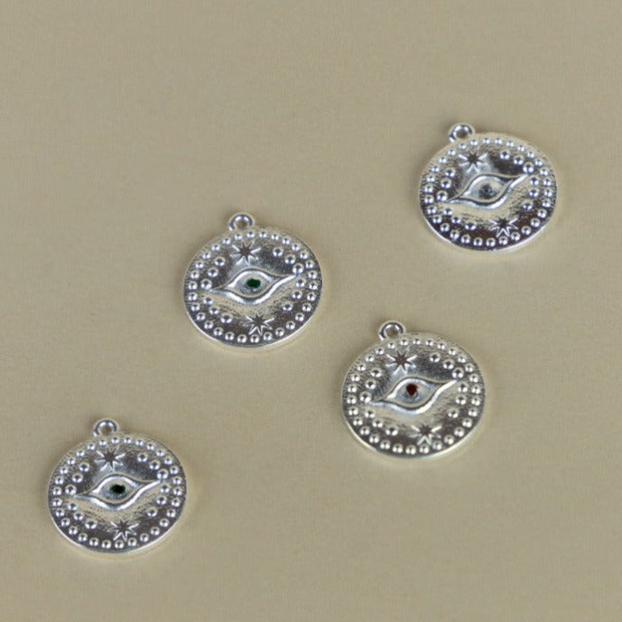 M100P - MEDALLA OJO TURCO CON CIRCONES DE COLORES