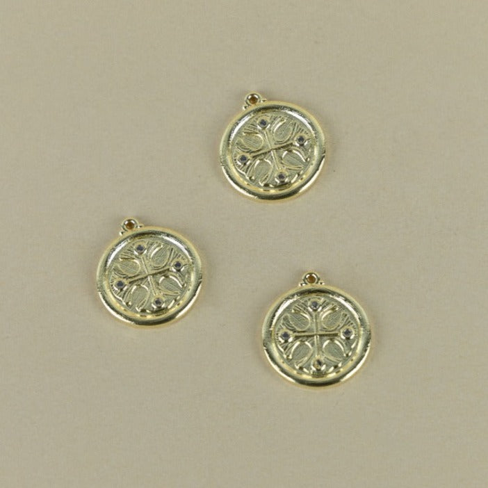 M136P - MAXI CROSS MEDAL WITH ZIRCONS