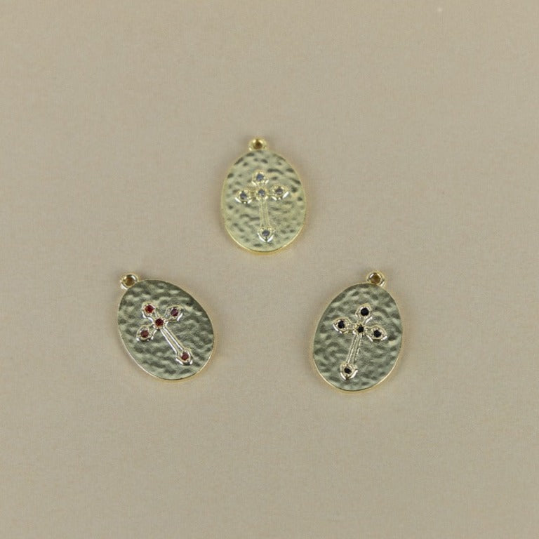 M157P - MEDALLA CRUZ CON CIRCONES DE COLORES