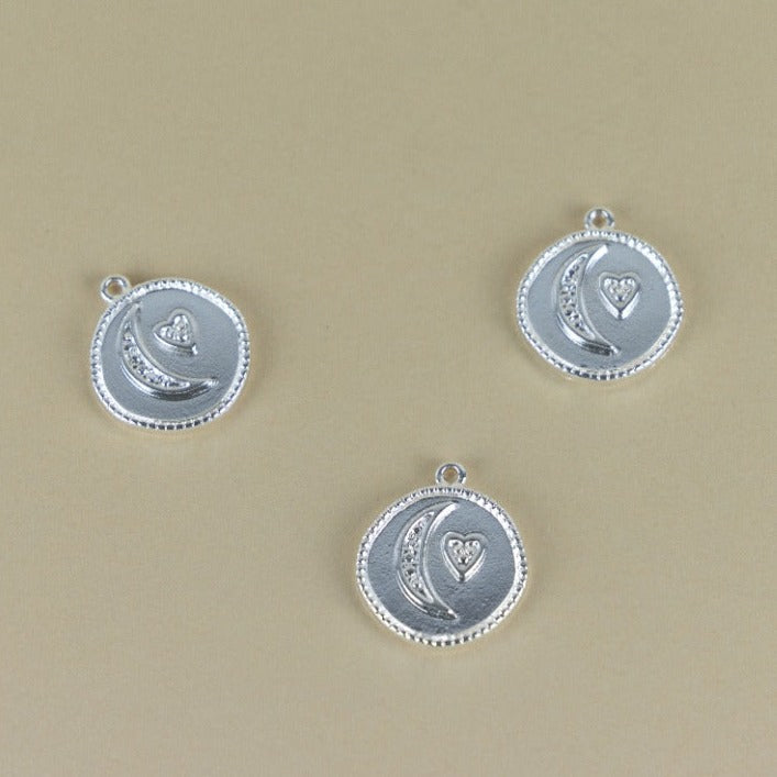 M159D - MEDALLA LUNA Y CORAZON