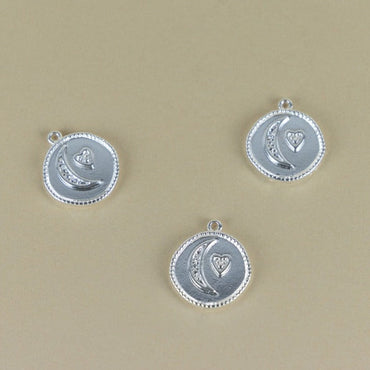 M159D - MEDALLA LUNA Y CORAZON