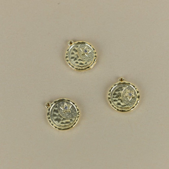 M161P - MEDALLA LUNA Y ESTRELLA CON CIRCON