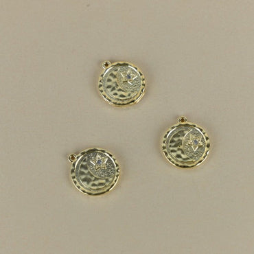 M161P - MEDALLA LUNA Y ESTRELLA CON CIRCON