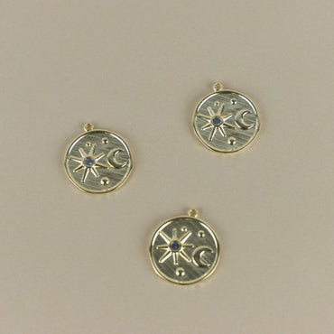 M63P - MAXI MOON AND STAR MEDAL WITH ZIRCONS