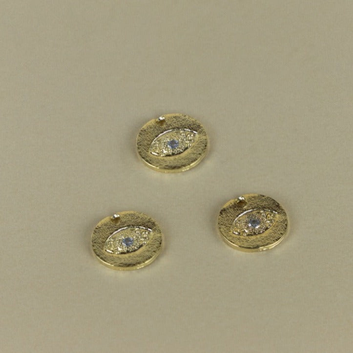 M98D - MEDALLA OJO TURCO CON CIRCON BLANCO